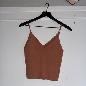 2/$15 BE COOL Brown Sleeveless Crop Camisole